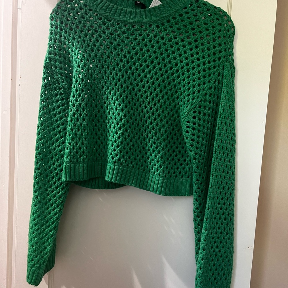 H&M Green Open-Knit Sweater